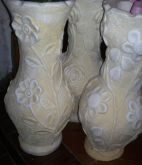 Vaso de gesso decorado